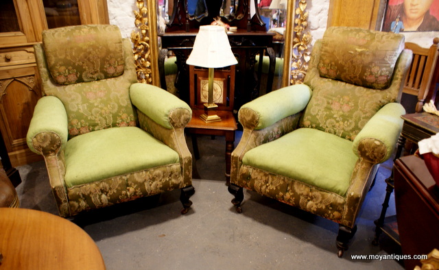 Pair Victorian Armchairs - Moy Antiques