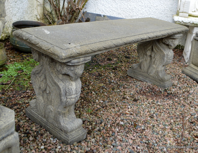 Stone Rams Head Bench - Moy Antiques