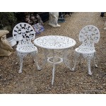 Garden Table & 2 Chairs White