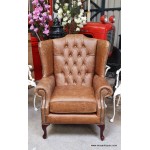 Chesterfield Flat Wing Cracked Brown
