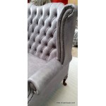Wing Back Queen Ann 2 seater Ash