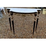 Marble Top Console With Brass