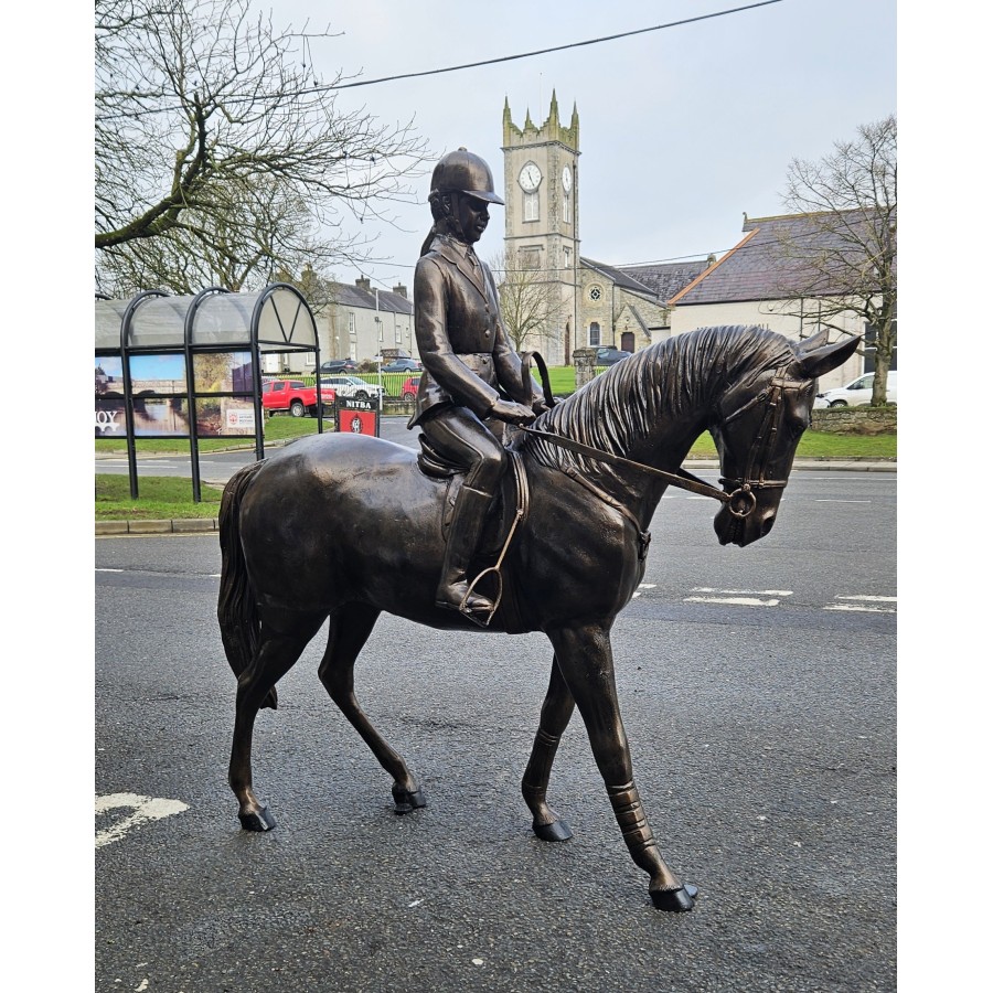 Horse And Jockey Statue