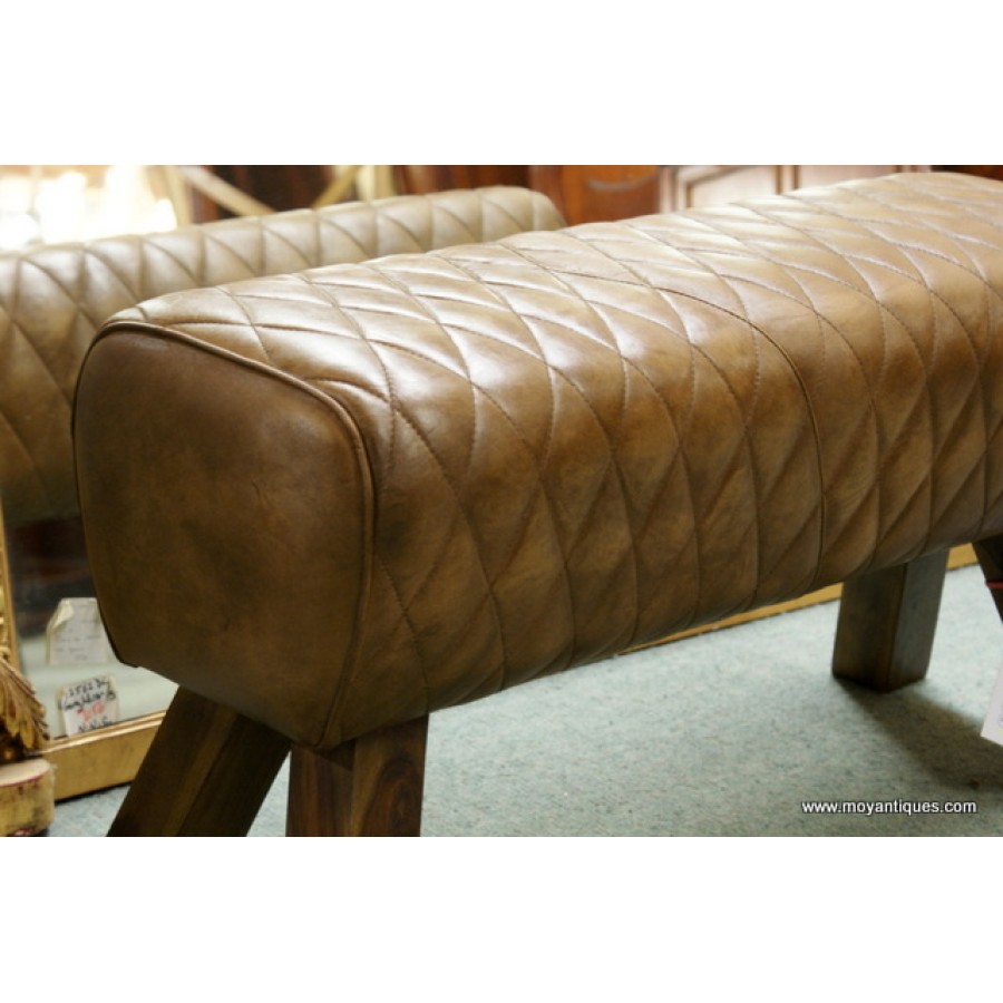 Gym Horse Leather Stool/Bench Brown