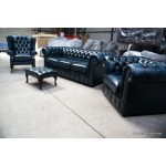 Chesterfield Sofa Suite Blue