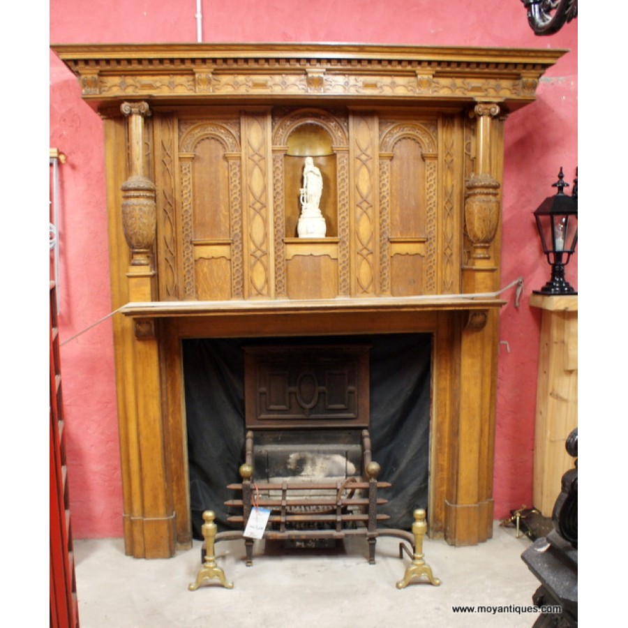 Gothic Oak Fireplace