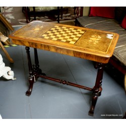 Antiques Chess  Draughts Table
