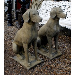 Pair Stone Dogs
