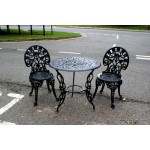 Garden Table & 2 Chairs Black