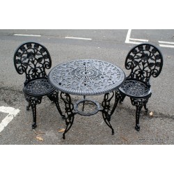 Garden Table & 2 Chairs Black
