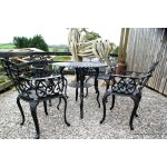 Cast Table & 4 Chairs Black