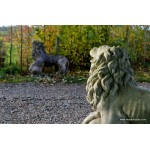 Pair Stone Lions with Ball