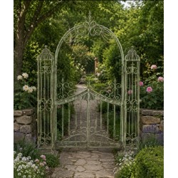 Gates with Arch Vintage Green