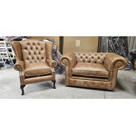 Chesterfield Fibre Fillid Cracked Tan