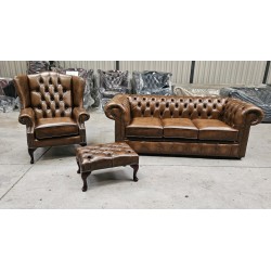 Chesterfield 3 seater & Flat Wing