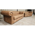 Chesterfield sofa Cracked Tan