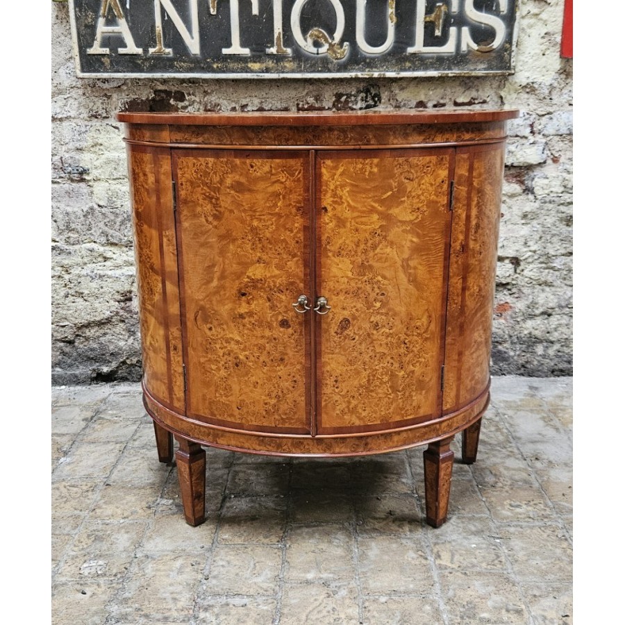 Demi Lune Burr Walnut Console Table