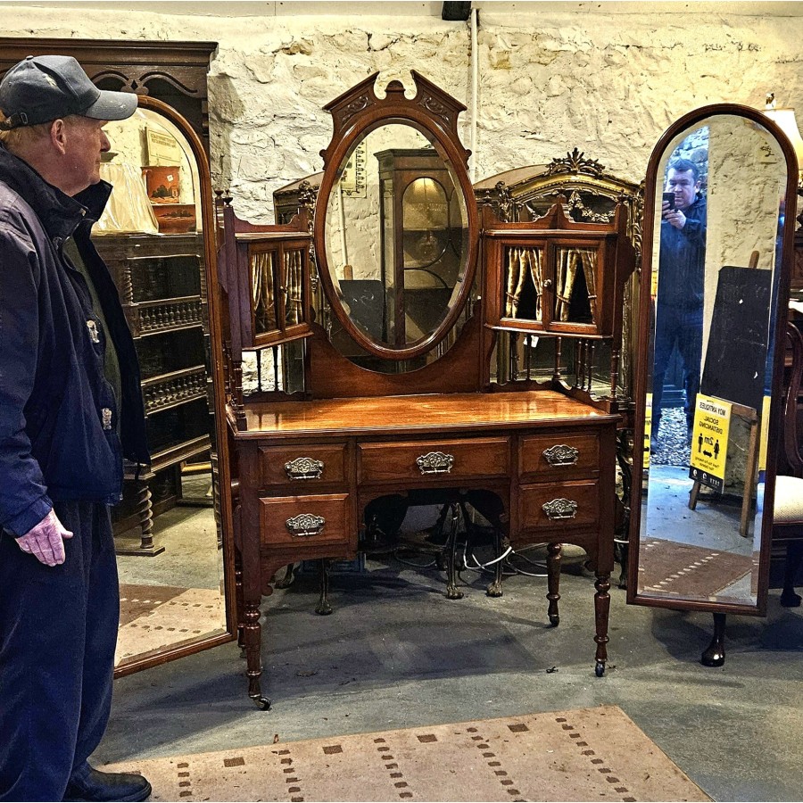 Vanity Table with Cheval Mirrors