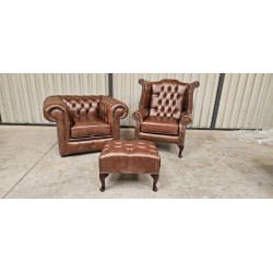 Chesterfield  Club Queen Ann Stool Hazel