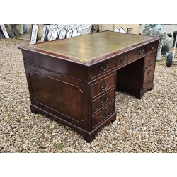 5ft Desk Green leather 