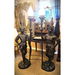 Real Bronze Figure Lamps
