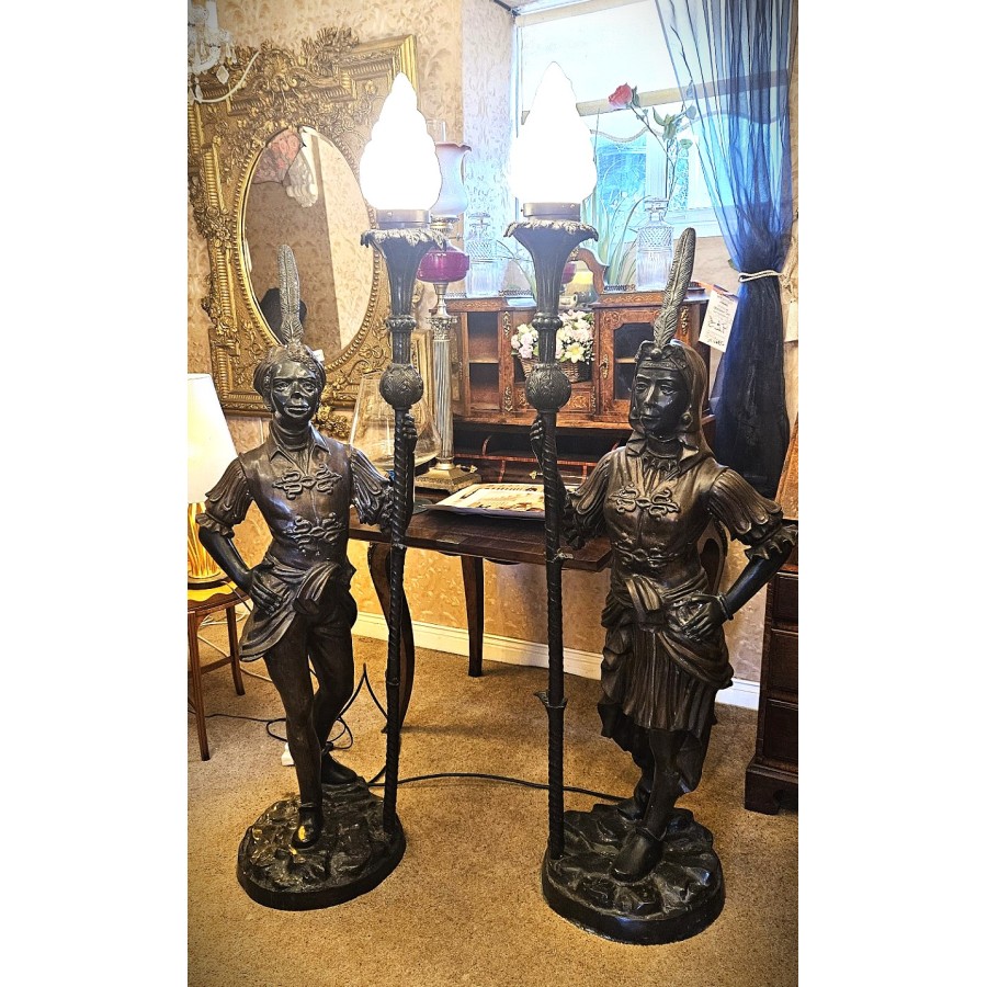 Real Bronze Figure Lamps