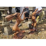 Boxing Hares Cast Iron