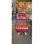 Leather Chair Red Retro Style