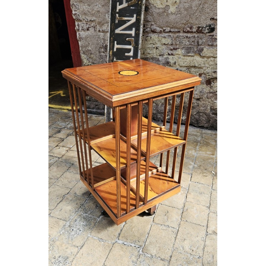Revolving Bookcase Yew Wood