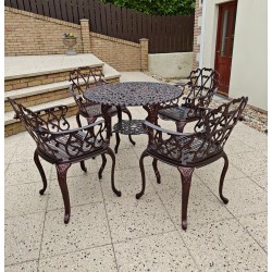 Cast Table And 4 Chairs Bronze