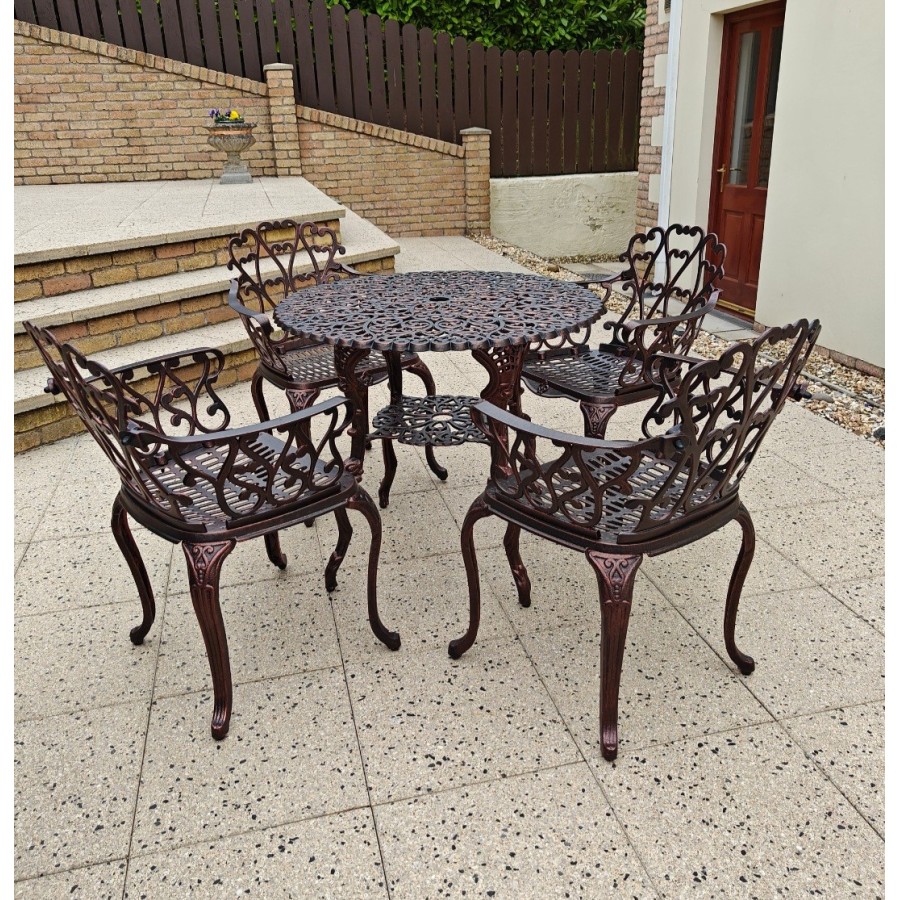 Cast Table And 4 Chairs Bronze